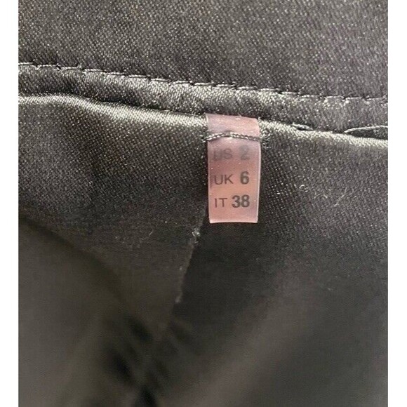 ELIE TAHARI Pencil Knee Skirt Black Wool Leather Tie-Waist Pockets Career 2 EUC - Picture 4 of 8